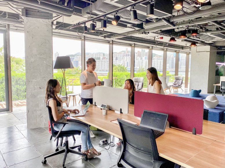 Bright, open-plan workspace at 2/F, Kerry Hotel Hong Kong, 38 Hung Luen Road, Hung Hom Bay with city views.