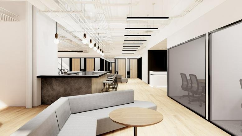 Modern reception and lounge area at Tower 1, Enterprise Square 5.