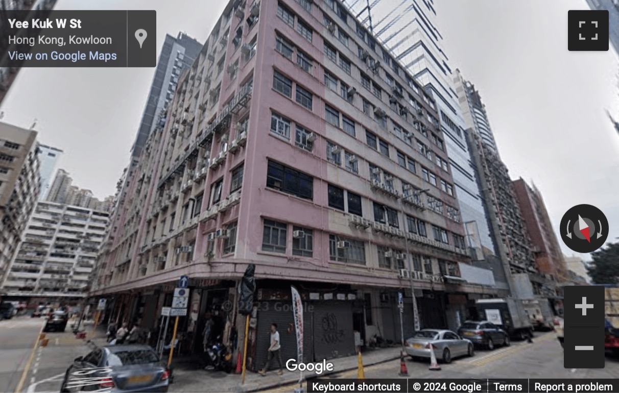 Street View image of Workshop C, 1035-1037 Yee Kuk West Street, 4th Floor, Wui Wah Factory Building, Lai Chi Kok, Hong Kong