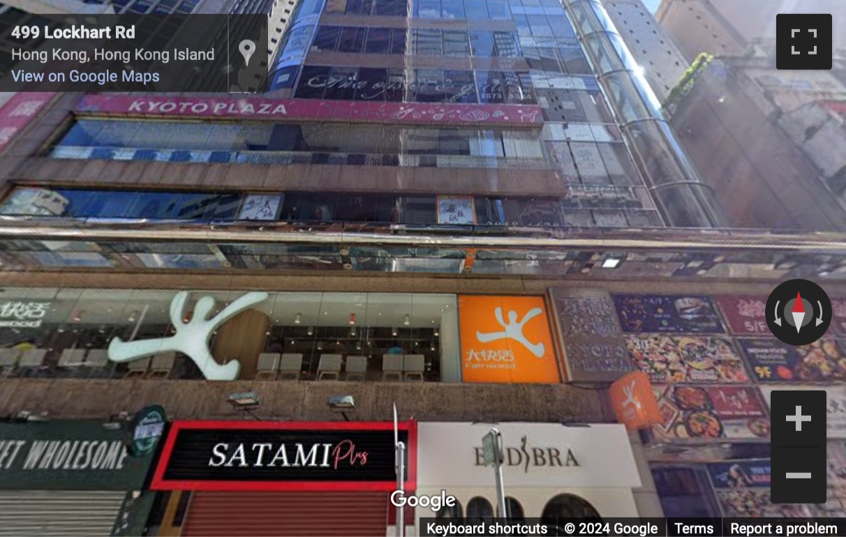 Street View image of 11th &amp12th; Floor, Kyoto Plaza, 491-499 Lockhart Road, Hong Kong