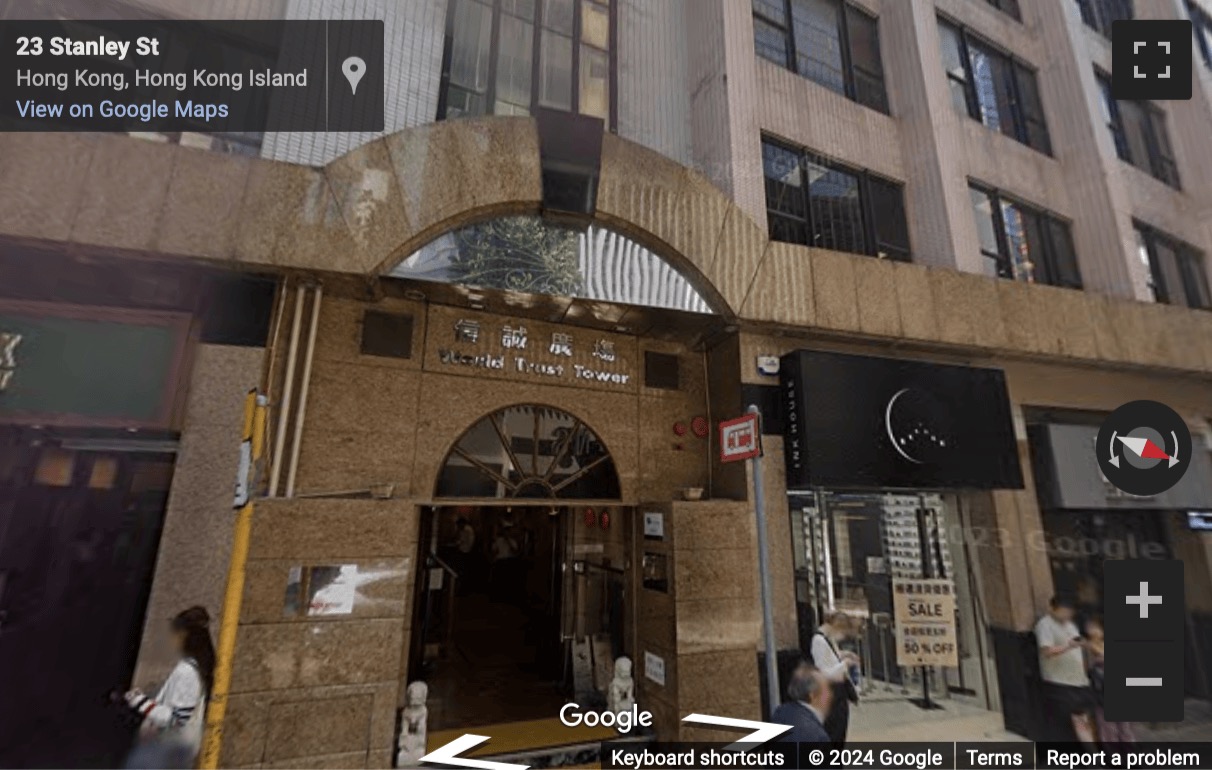 Street View image of World Trust Tower, 50 Stanley Street, L3, Central, Hong Kong