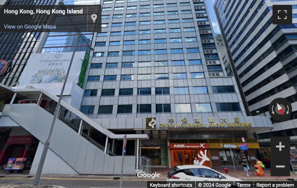 Street View image of China Insurance Group Building, 141 Des Voeux Road, Room 3, 2504, Central, Hong Kong